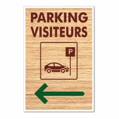 Panneau parking visiteurs à gauche