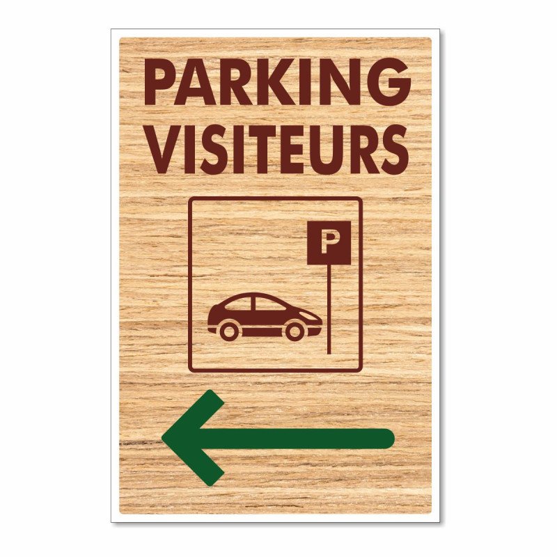 Panneau parking visiteurs à gauche