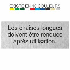Plaque gravée les chaises longues doivent être rendues après utilisation