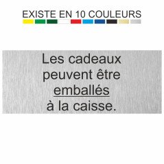 Plaque gravée les cadeaux peuvent être emballés à la caisse