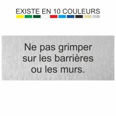 Plaque gravée ne pas grimper sur les barrières ou les murs