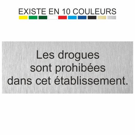 Plaque gravée les drogues sont prohibées dans cet établissement