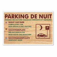 Panneau parking de nuit horizontal