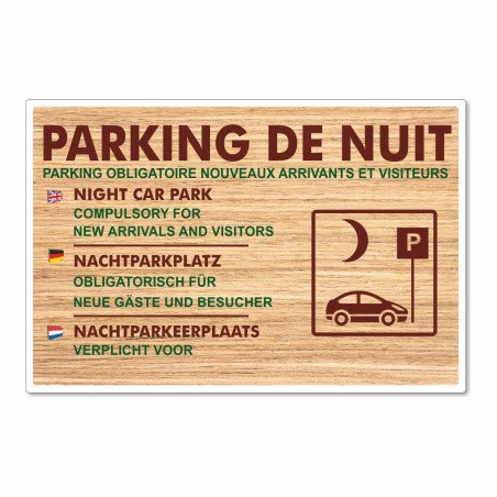 Panneau parking de nuit horizontal