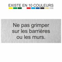 Plaque gravée ne pas grimper sur les barrières ou les murs