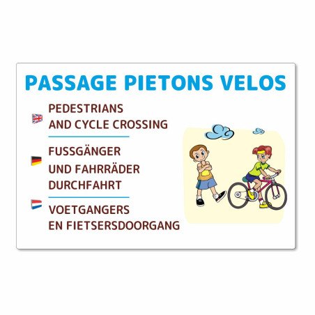 Panneau passage piétons et vélos