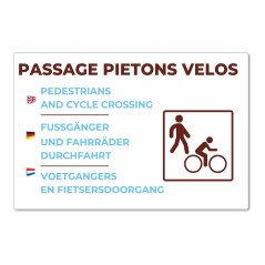 Panneau passage piétons et vélos