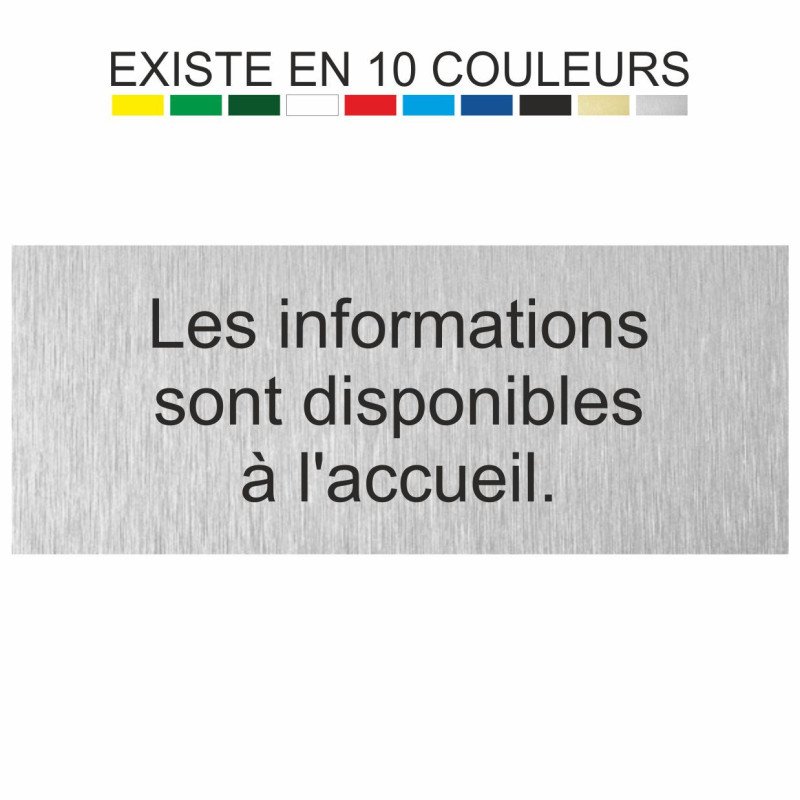 Plaque gravée les informations sont disponibles à l'accueil