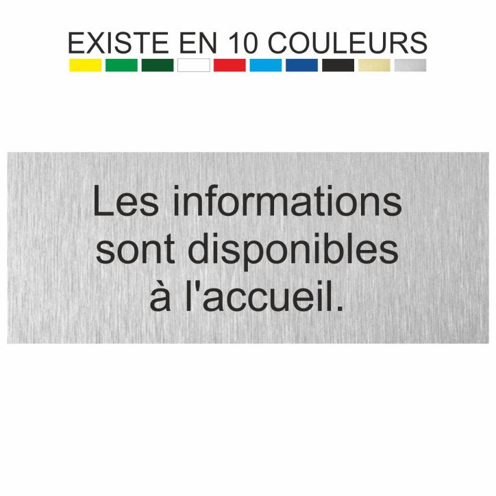 Plaque gravée les informations sont disponibles à l'accueil