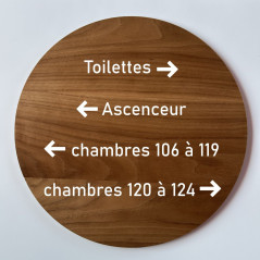 Panneau mural directionnel en bois 300mm