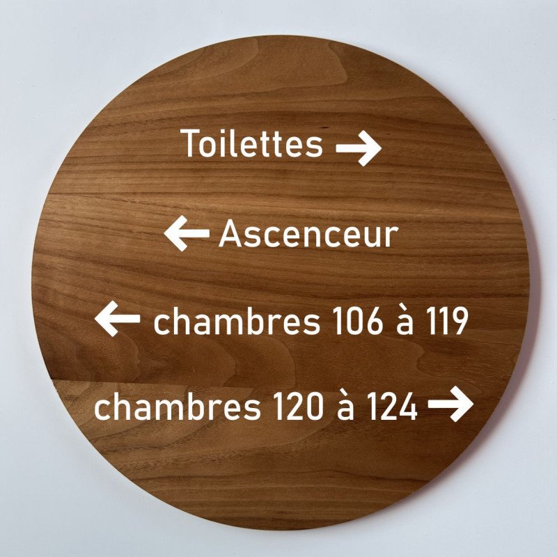 Panneau mural directionnel en bois 300mm