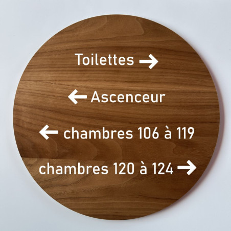 Panneau mural directionnel en bois 300mm