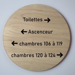 Panneau mural directionnel en bois