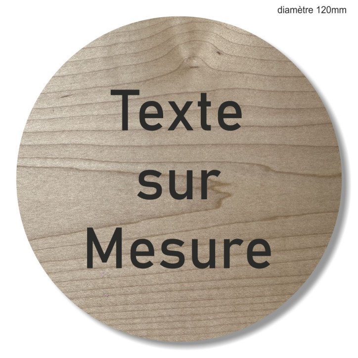 Plaque en bois hôtels rond texte sur mesure Plaque en bois hôtels rond texte sur mesure