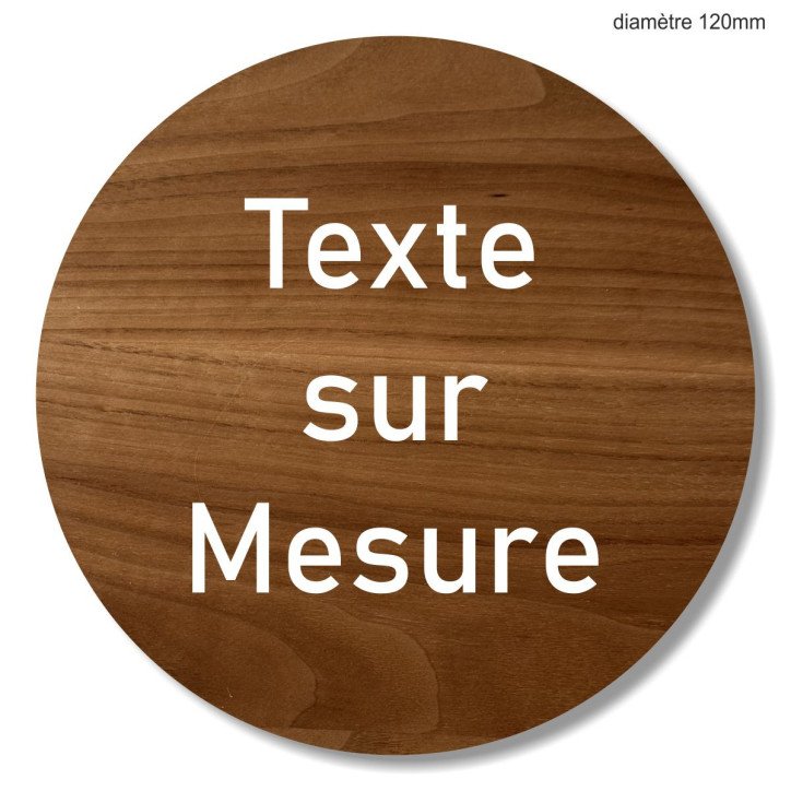Plaque en bois hôtels rond texte sur mesure Plaque en bois hôtels rond texte sur mesure