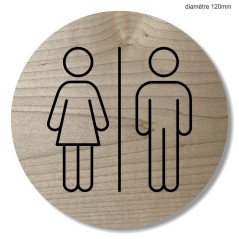 Plaque en bois hôtels toilettes