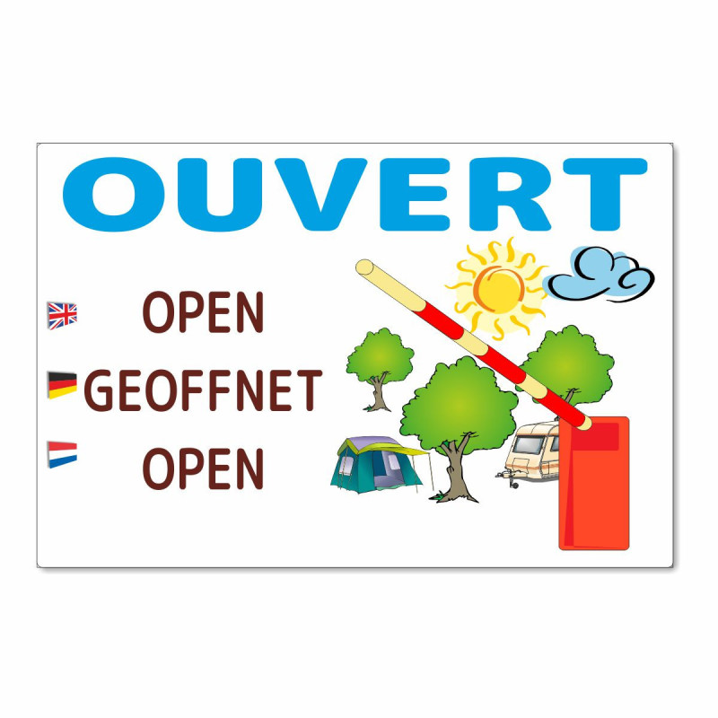 Panneau camping ouvert pour les campings