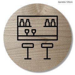 Plaque en bois hôtels bar