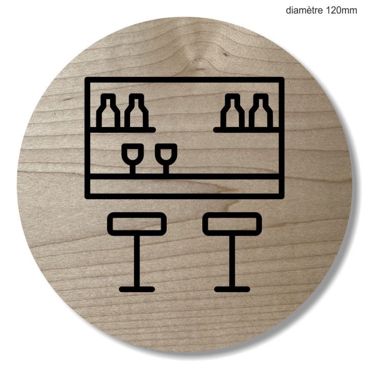 Plaque en bois hôtels bar