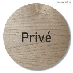 Plaque en bois ronde privé