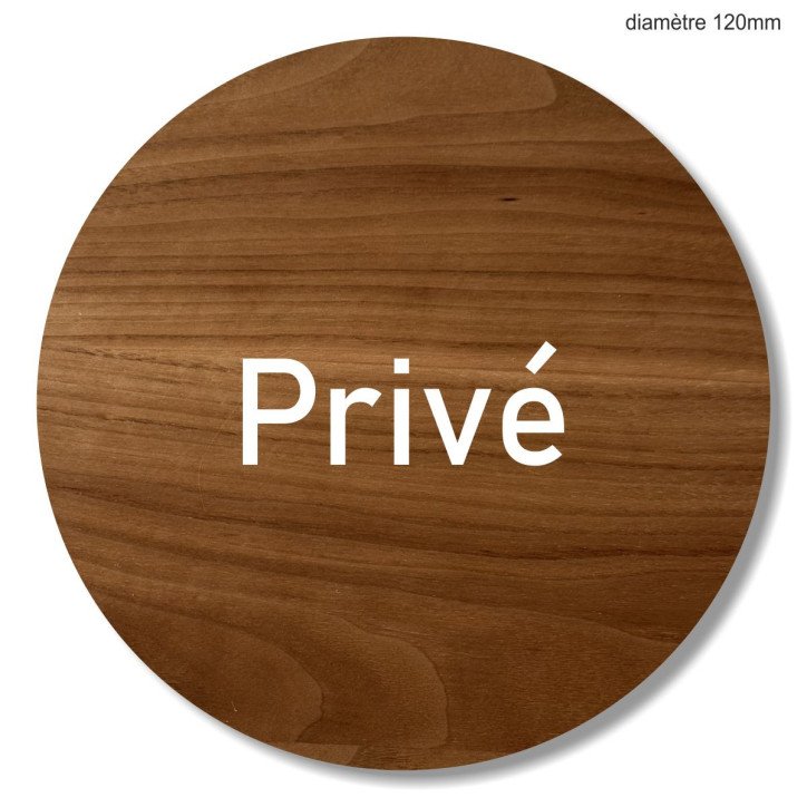 Plaque en bois ronde privé Plaque en bois ronde privé