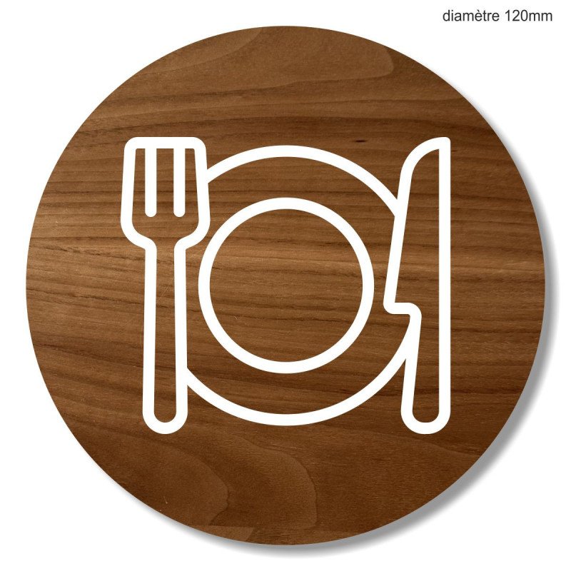 Plaque en bois ronde restaurant