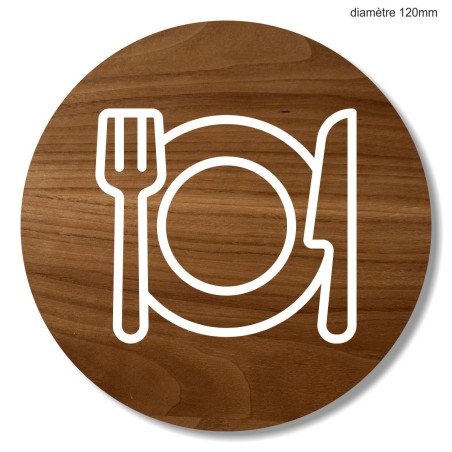 Plaque en bois ronde restaurant