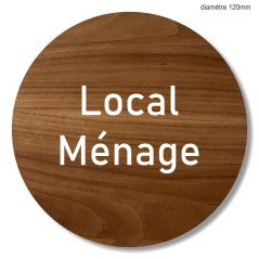 Plaque en bois ronde local ménage