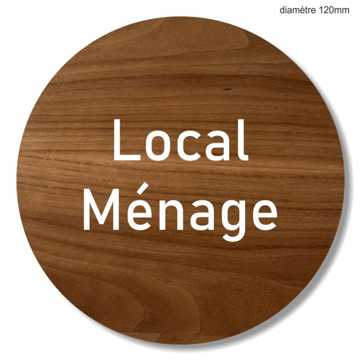 Plaque en bois ronde local ménage Plaque en bois ronde local ménage