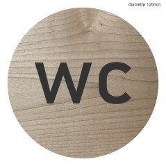Plaque en bois ronde WC