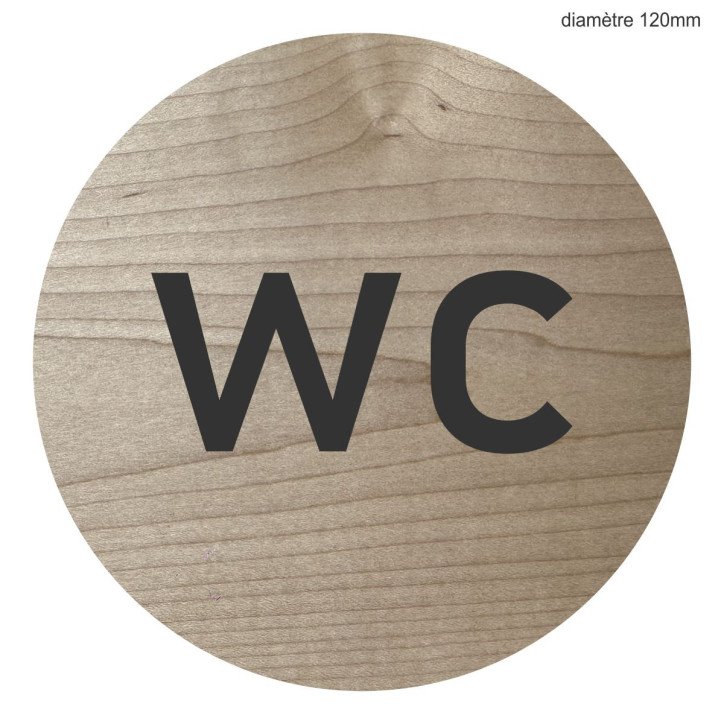 Plaque en bois ronde WC