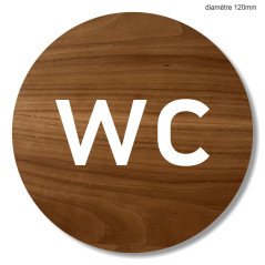 Plaque en bois ronde WC