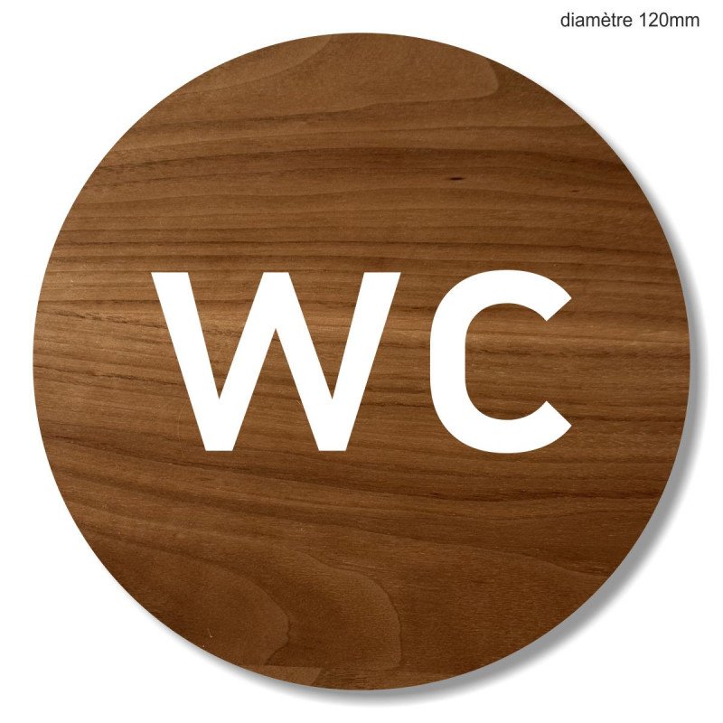 Plaque en bois ronde WC