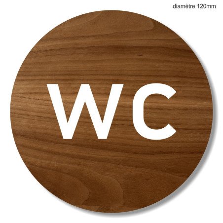 Plaque en bois ronde WC