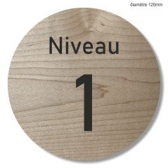 Plaque en bois ronde niveau sur mesure