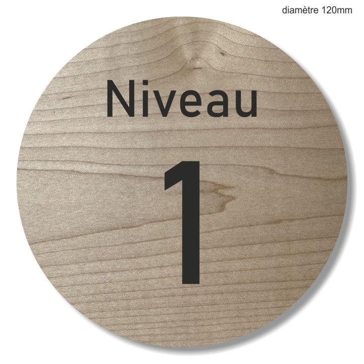 Plaque en bois ronde niveau sur mesure Plaque en bois ronde niveau sur mesure
