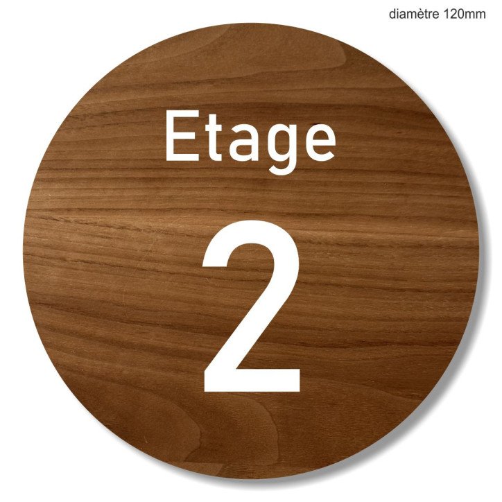 Plaque en bois ronde étage sur mesure
