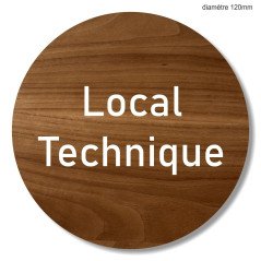 Plaque en bois ronde stop entrée interdite