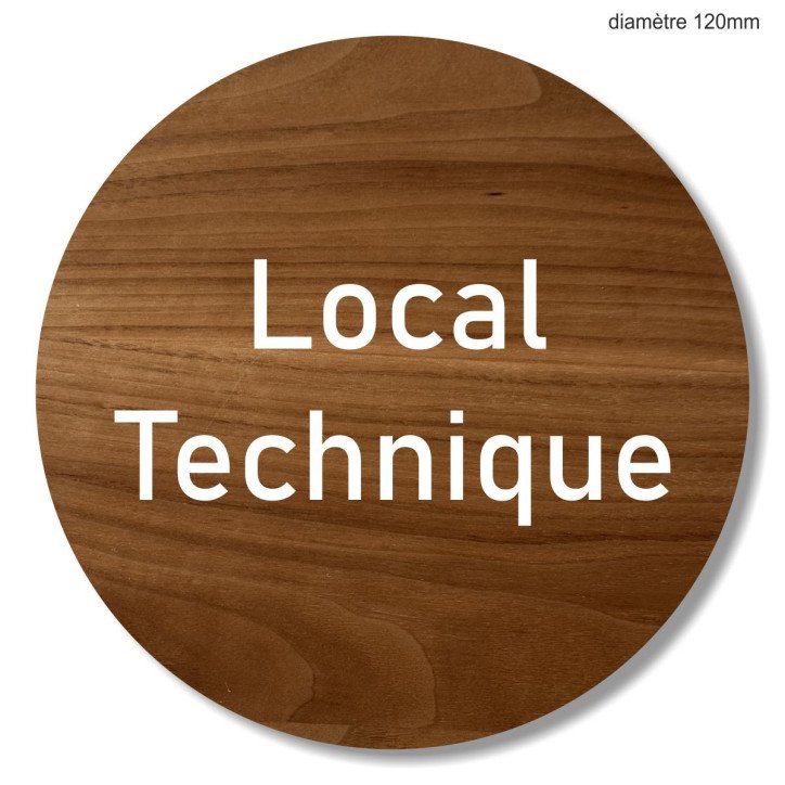 Plaque en bois ronde local technique Plaque en bois ronde local technique