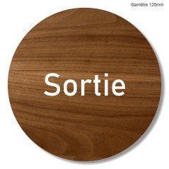Plaque en bois ronde stop entrée interdite