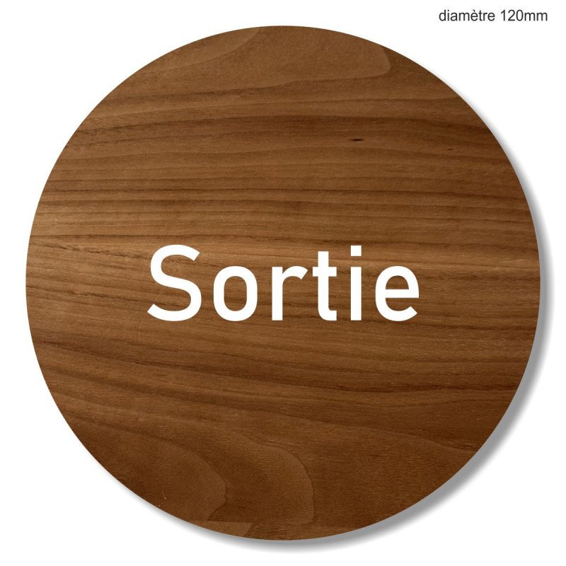 Plaque en bois ronde stop entrée interdite