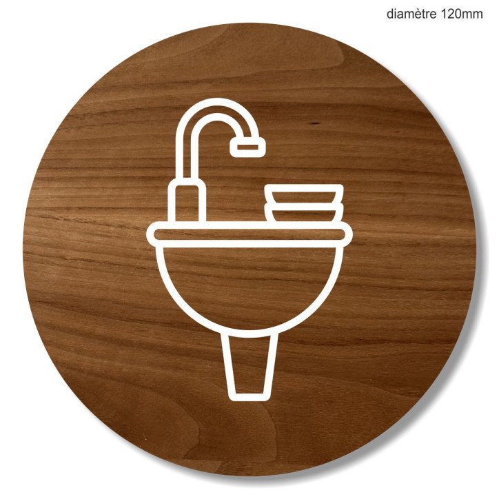 Plaque en bois ronde lavabo Plaque en bois ronde lavabo