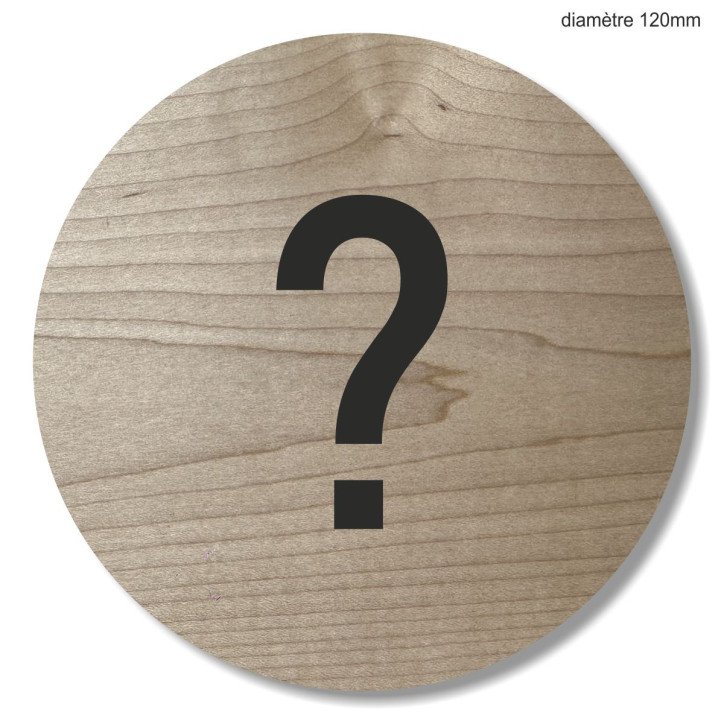 Plaque en bois ronde pictogramme sur mesure