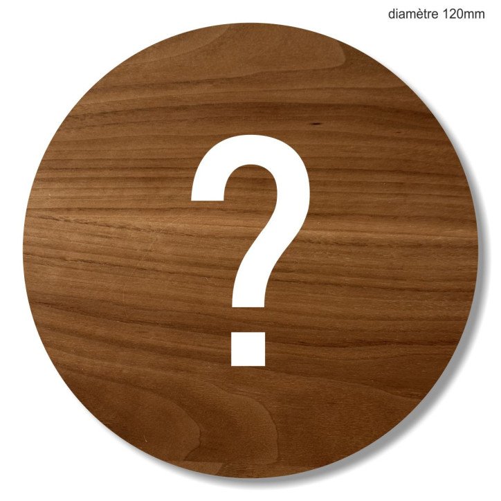 Plaque en bois ronde pictogramme sur mesure Plaque en bois ronde pictogramme sur mesure