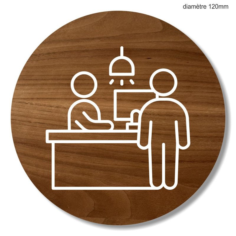 Plaque en bois ronde réception