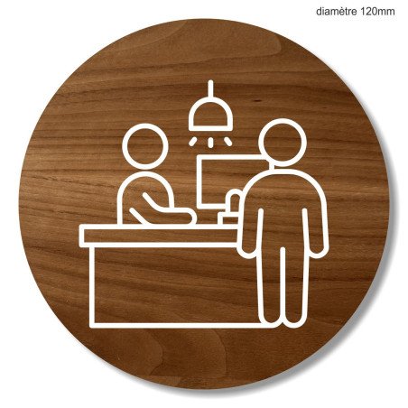Plaque en bois ronde réception