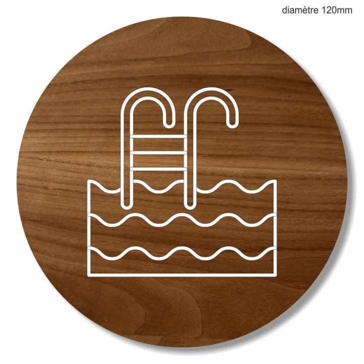 Plaque en bois ronde piscine Plaque en bois ronde piscine