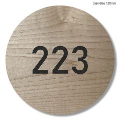 Plaque en bois ronde numérotation des chambres