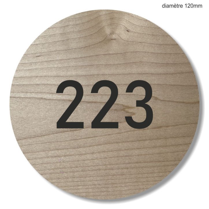 Plaque en bois ronde numérotation des chambres
