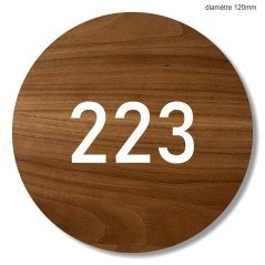 Plaque en bois ronde numérotation des chambres